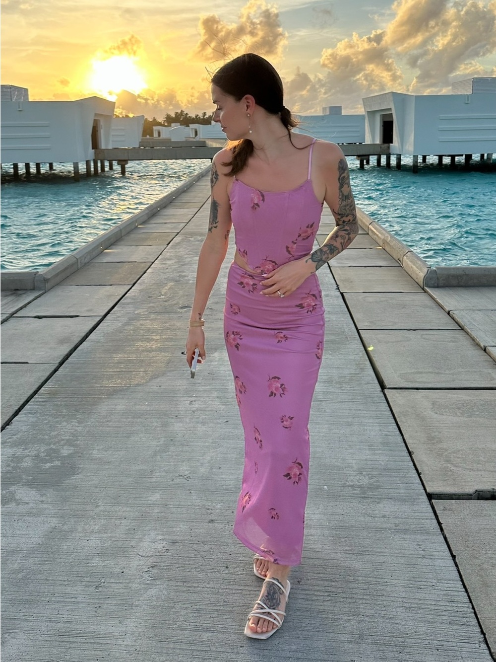 Pink floral set